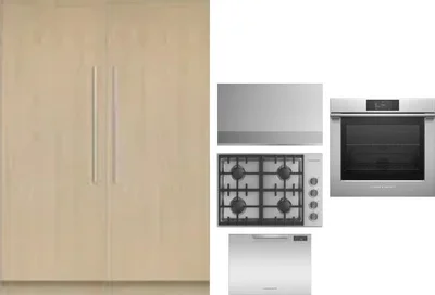 6 Piece Package Includes Refrigerator, Freezer, Cooktop, Wall Oven, Hood And Dishwasher